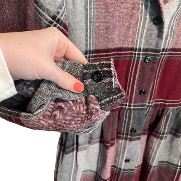 Murray Meisner- Rare Vintage Plaid Wool Made USA Prairie CottageCore Dress, L - Picture 6 of 12